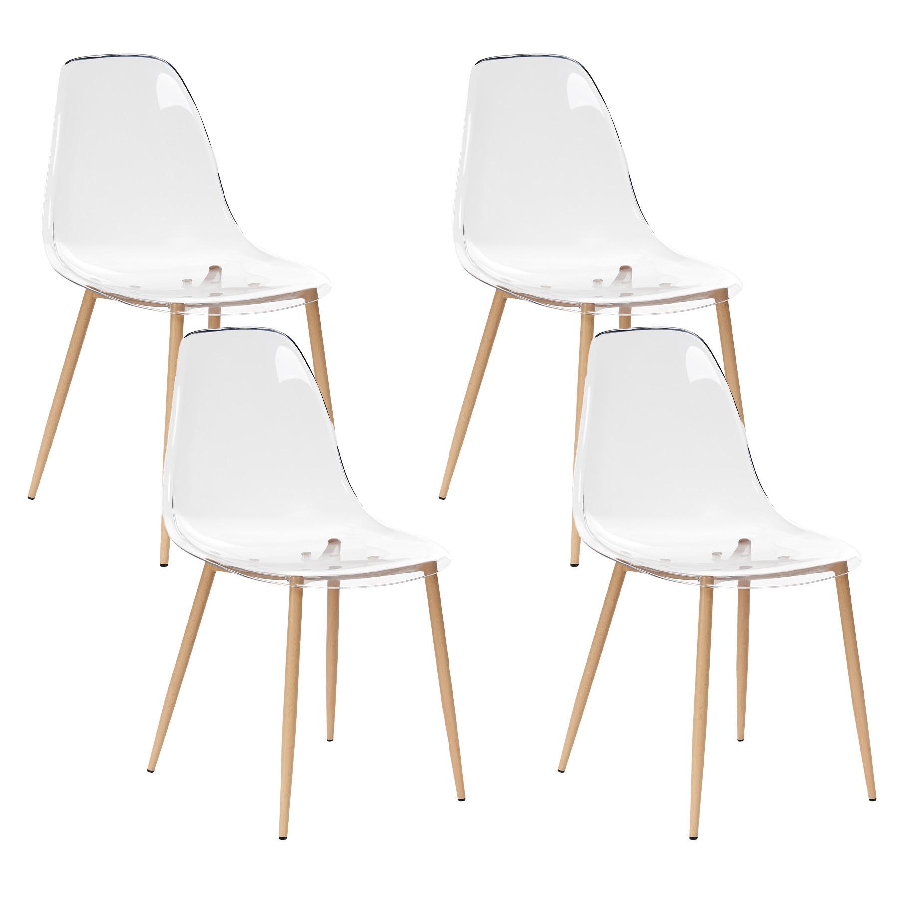 ESSZIMMERSTUHL Transparent Takilma - Transparent/Braun, Kunststoff (47/84/51cm) - Beliani