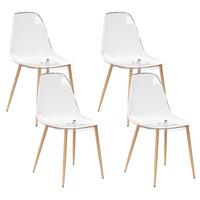 ESSZIMMERSTUHL Transparent Takilma - Transparent/Braun, Kunststoff (47/84/51cm) - Beliani