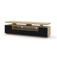 TV LOWBOARD Artisan Eiche, Schwarz 180/51/42 - Schwarz, Holzwerkstoff (180/51/42cm) - RAUMHIRSCH FURNITURE