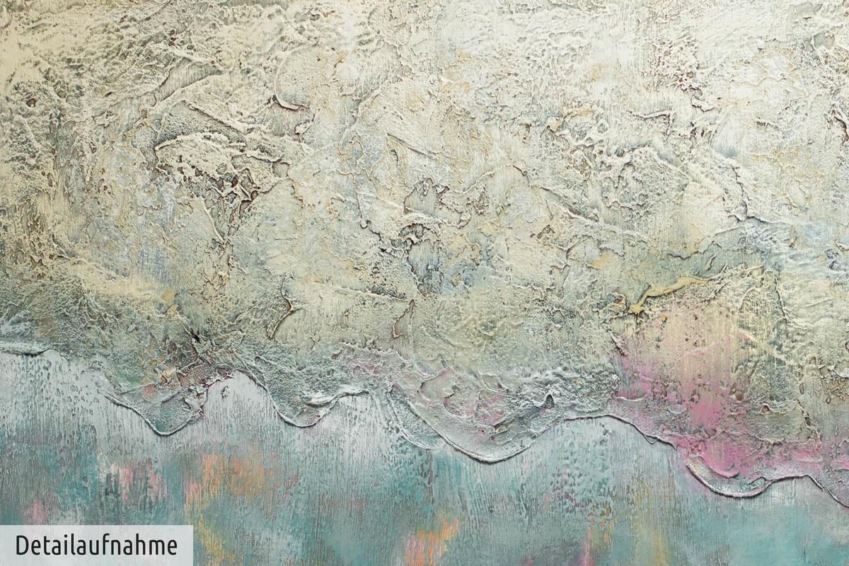ÖLGEMÄLDE 120/80 cm - Türkis/Beige, Holz/Textil (120/80cm) - KUNSTLOFT