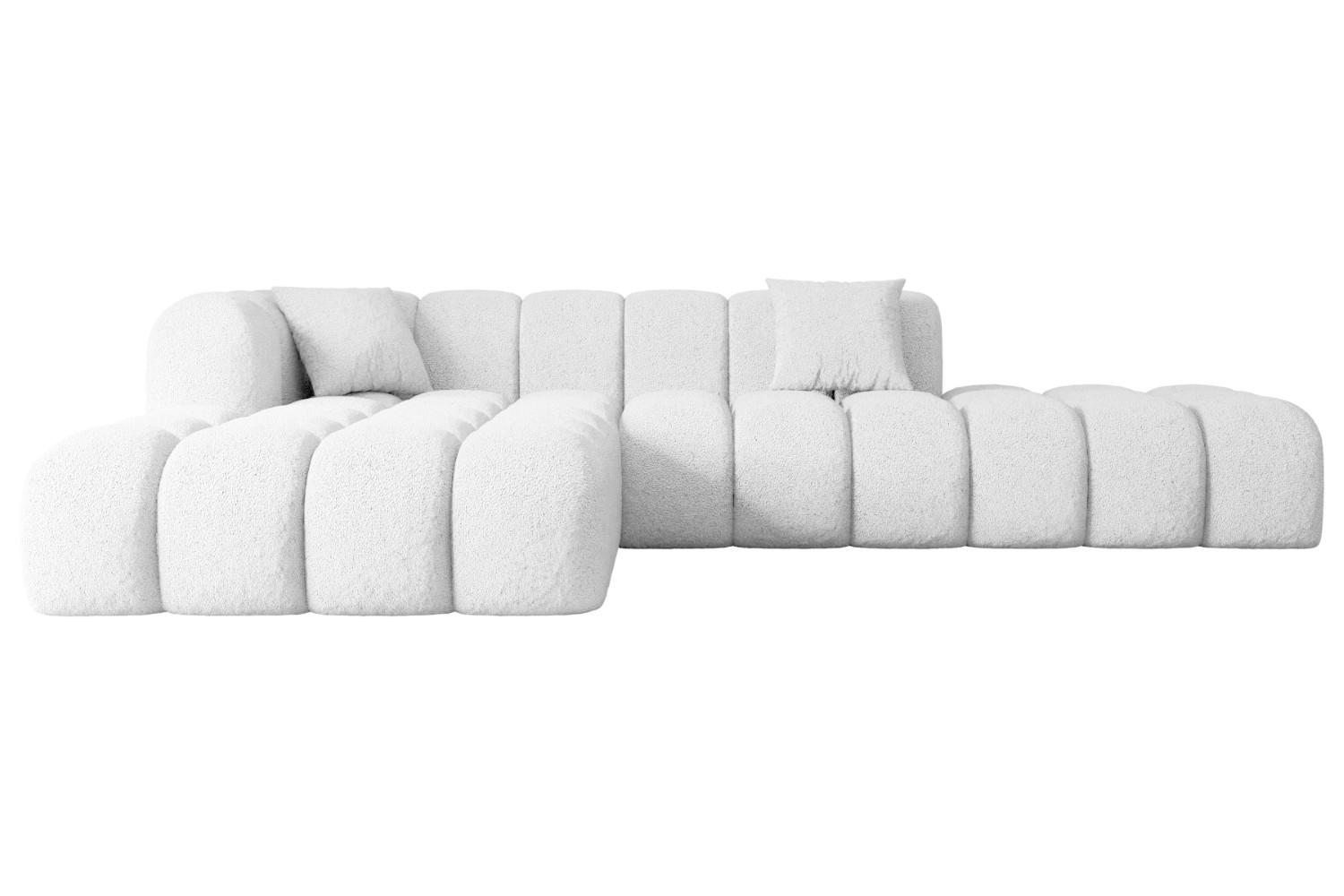 ECKSOFA Ottomane Links OLEA-L2 - 289x176x71 cm Weiß - Schwarz/Weiß, Holzwerkstoff/Kunststoff (190/309cm) - ALTDECOR