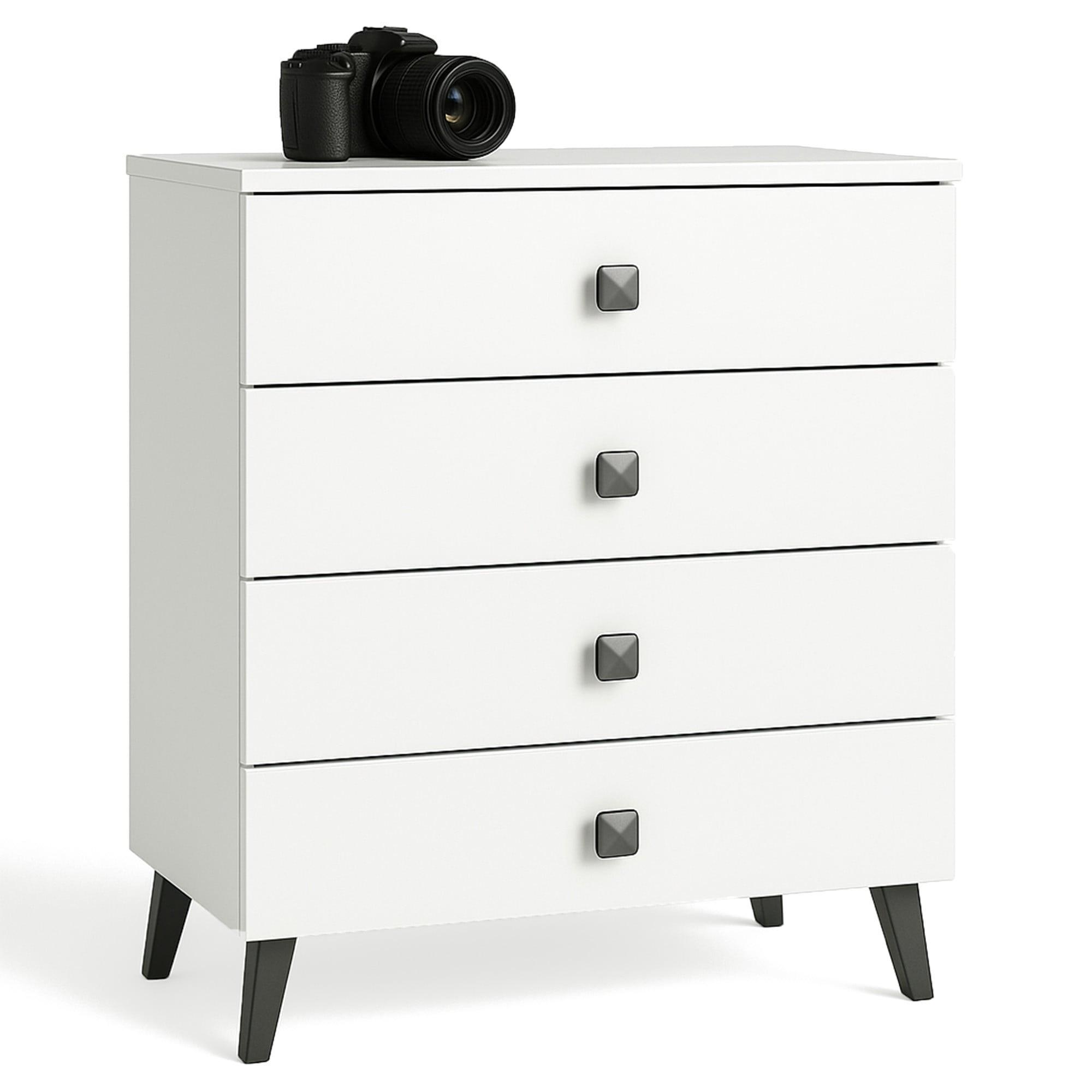 KOMMODE Weiß, Schwarz 73/60/37 - Schwarz/Weiß, Holzwerkstoff (60/73/37cm) - RAUMHIRSCH FURNITURE