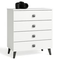 KOMMODE Weiß, Schwarz 73/60/37 - Schwarz/Weiß, Holzwerkstoff (60/73/37cm) - RAUMHIRSCH FURNITURE