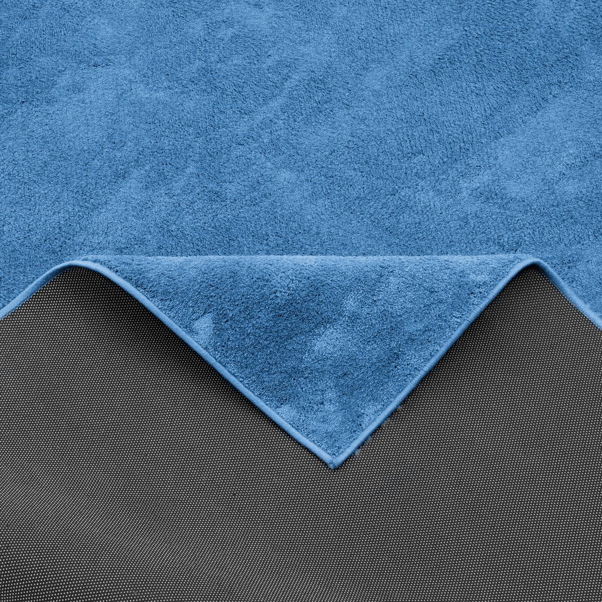 LUXUS SUPER SOFT HOCHFLOR LANGFLOR TEPPICH DELUXE - Blau, Textil (133/133cm) - Snapstyle