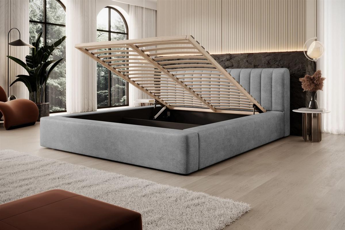 POLSTERBETT Peoria In Macau - Grau, Holzwerkstoff/Textil (180/200cm) - Fun Möbel