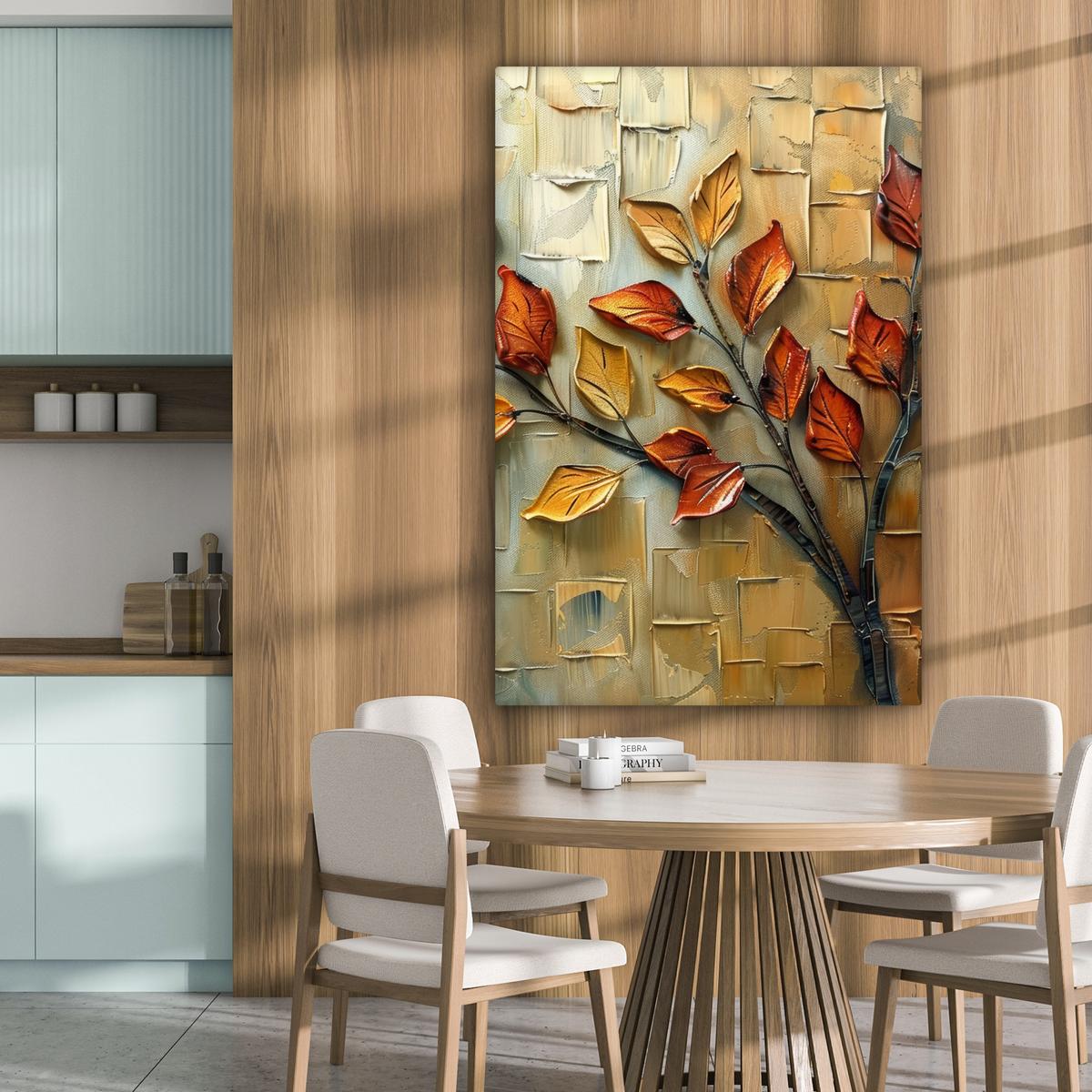 LEINWANDBILD Baum - Abstrakt - Natur - Kunst Deko XXL 80x120 cm - Goldfarben, Textil (80/120cm) - MuchoWow