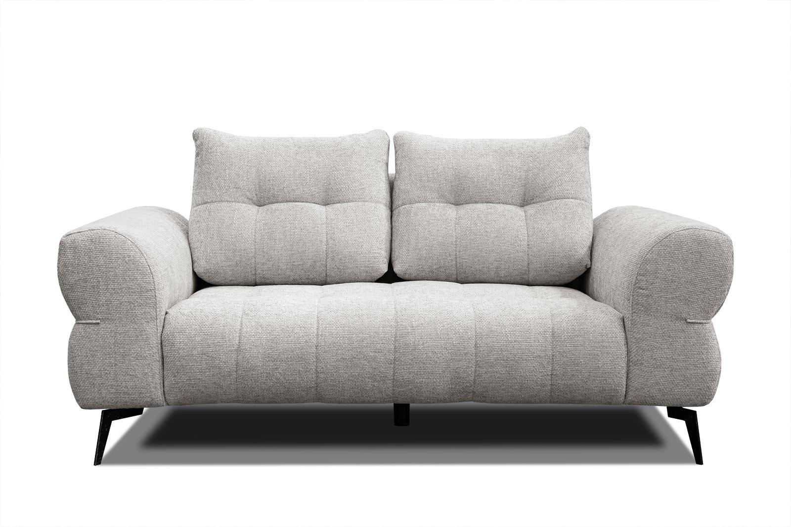 SOFA SALVINI 2-Sitzer, ecru - Ecru/Schwarz, Holzwerkstoff/Textil (176/88/99cm) - Wozimo