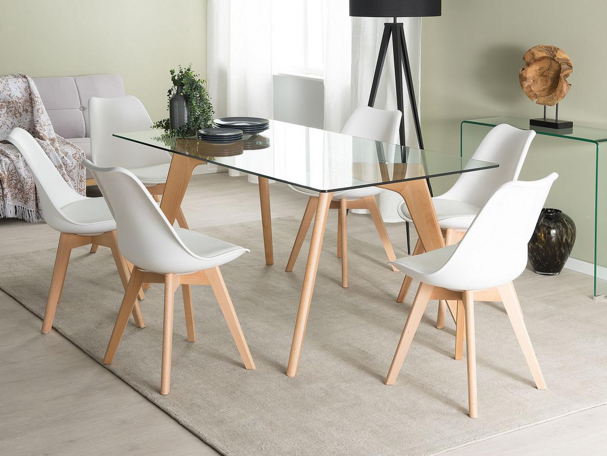 ESSTISCH Transparent 180/90 cm Glas Hudson Ii - Transparent, Glas (180/90/75cm) - Beliani
