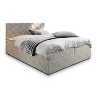 BOXBETT RIVA 140x200 cm mit Matratze und Topper, H2+H3 - Beige - Beige, Holz (140/200cm) - MASSENO