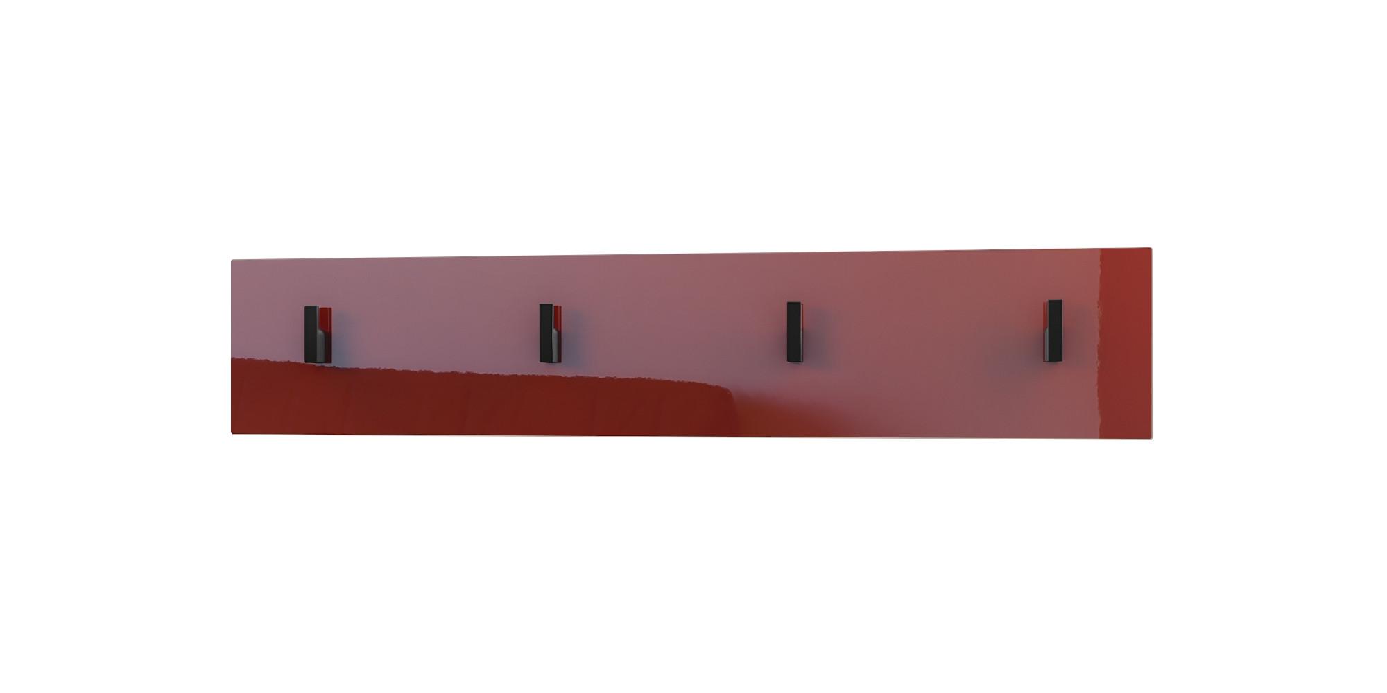 GARDEROBENPANEEL Linea Bordeaux Hochglanz - Bordeaux, Holzwerkstoff (72/14.5/3.5cm) - Vladon