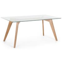 ESSTISCH Transparent 180/90 cm Glas Hudson Ii - Transparent, Glas (180/90/75cm) - Beliani