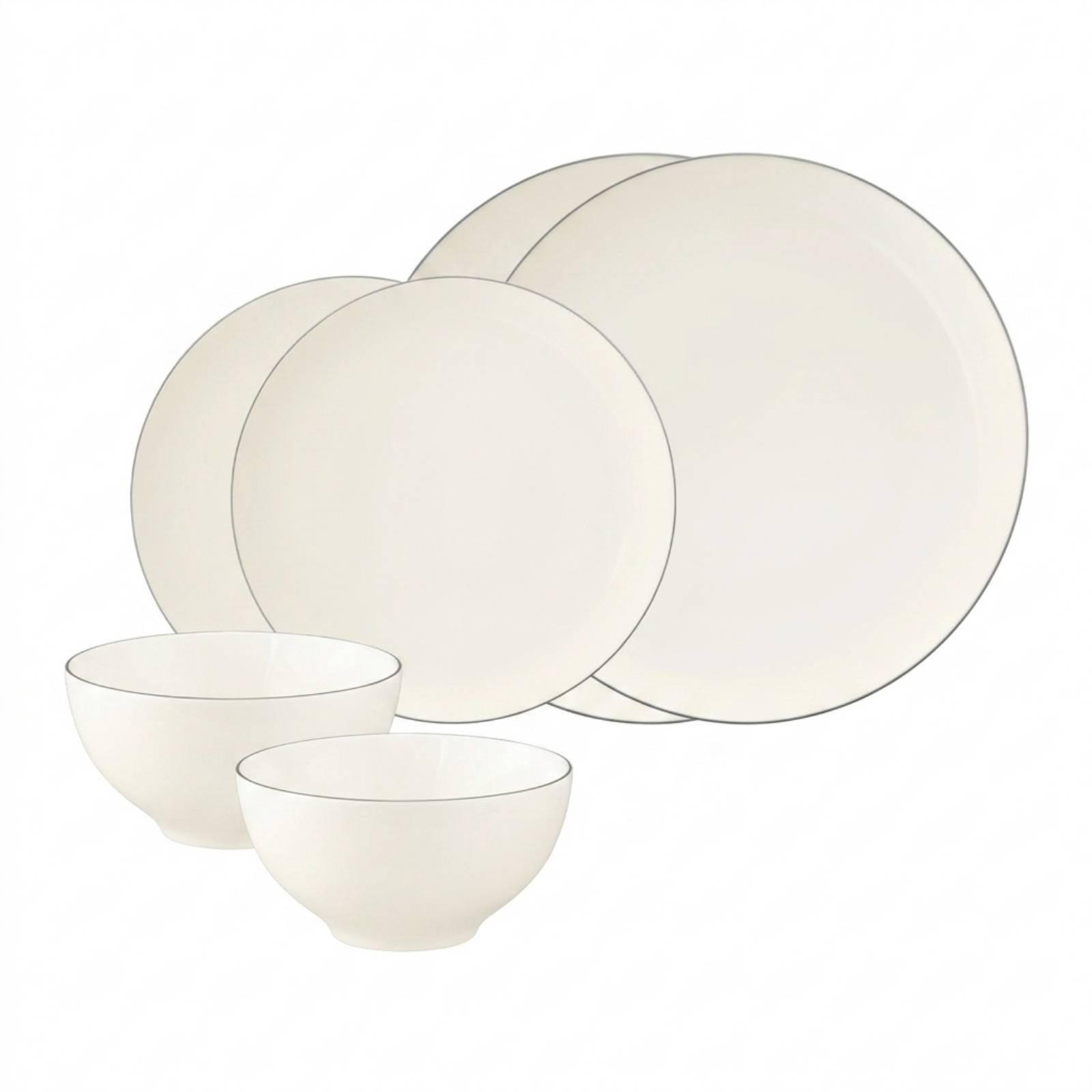 BASIC-SET Savona Grey Line creme 6-tlg. - Creme, Keramik (2/2/2cm) - Seltmann Weiden
