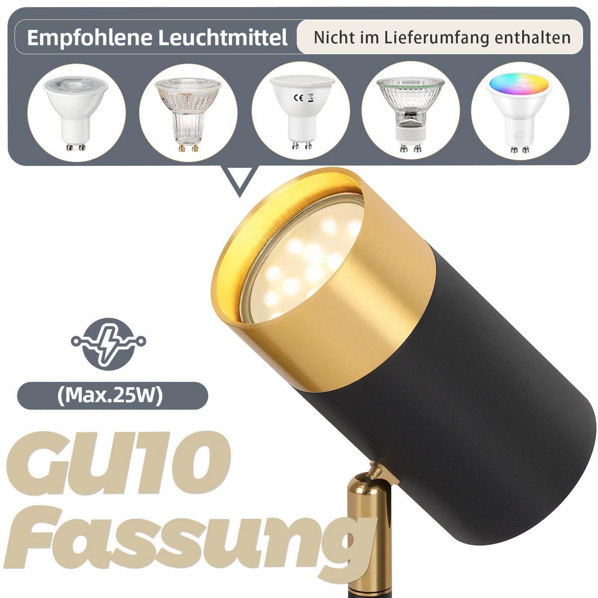 DECKENSTRAHLER Schwerin 4-flammig 67/8/17 cm - Schwarz, Metall (67/8/17cm) - Nettlife