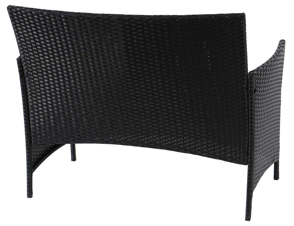 POLY-RATTAN GARTENBANK Anthrazit, Cremeweiß - Anthrazit/Weiß, Kunststoff (106/83/60cm) - MCW