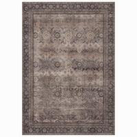 TEPPICH Kurzflor, waschbar, mit floralen Ornamenten, VERNANTE in Braun-Grau, 200 x 290 cm - Braun, Textil (200/290cm) - KADIMA DESIGN