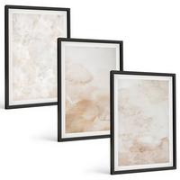 BILDER SET 3er Set - 40x60 cm Schwarzer Rahmen - Modische Pastelltexturen - Schwarz, Kunststoff (40/60cm) - TULUP