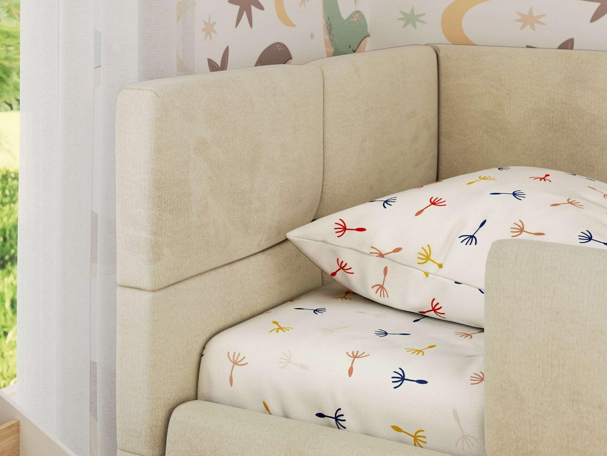 POLSTERBETT ARVO ALTA 90/200 - Beige Velvet - Ohne Matratze - Links - Beige, Textil (90/200cm) - MKS