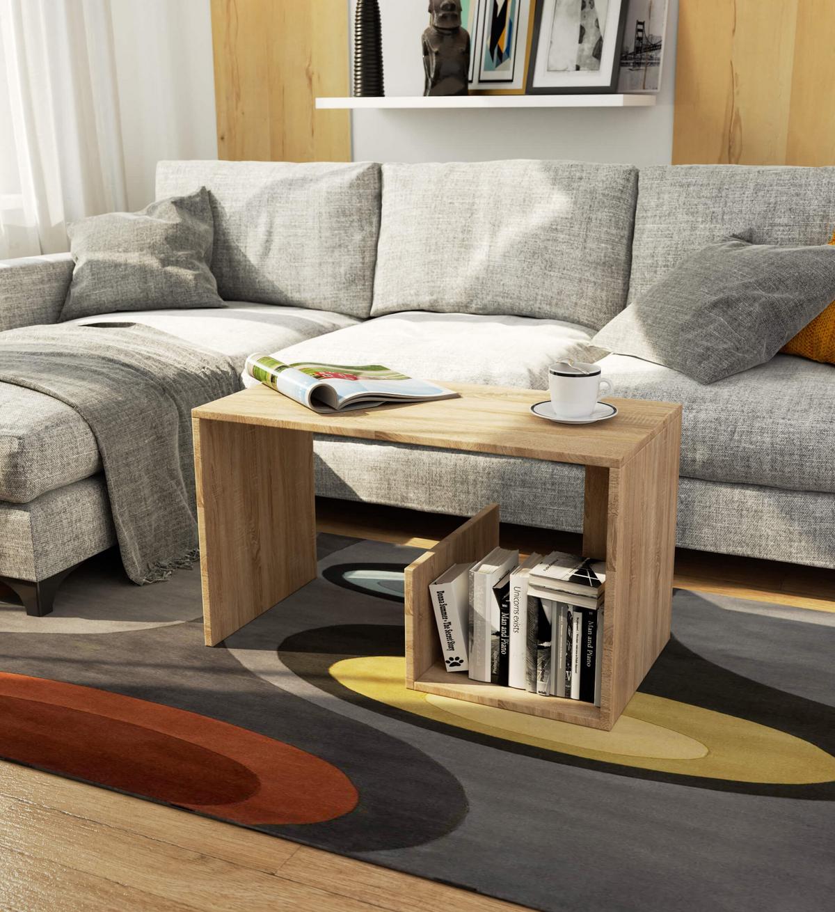 COUCHTISCH Eiche Sonoma 45/80/40 - Sonoma Eiche, Textil (40/80/45cm) - RAUMHIRSCH FURNITURE