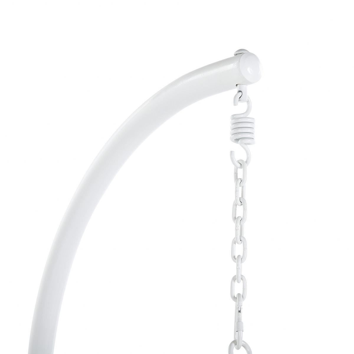 HÄNGESESSEL mit Gestell PE Rattan/Flechtseil weiß 102 cm Alba - Weiß, Kunststoff (102/200/102cm) - Beliani