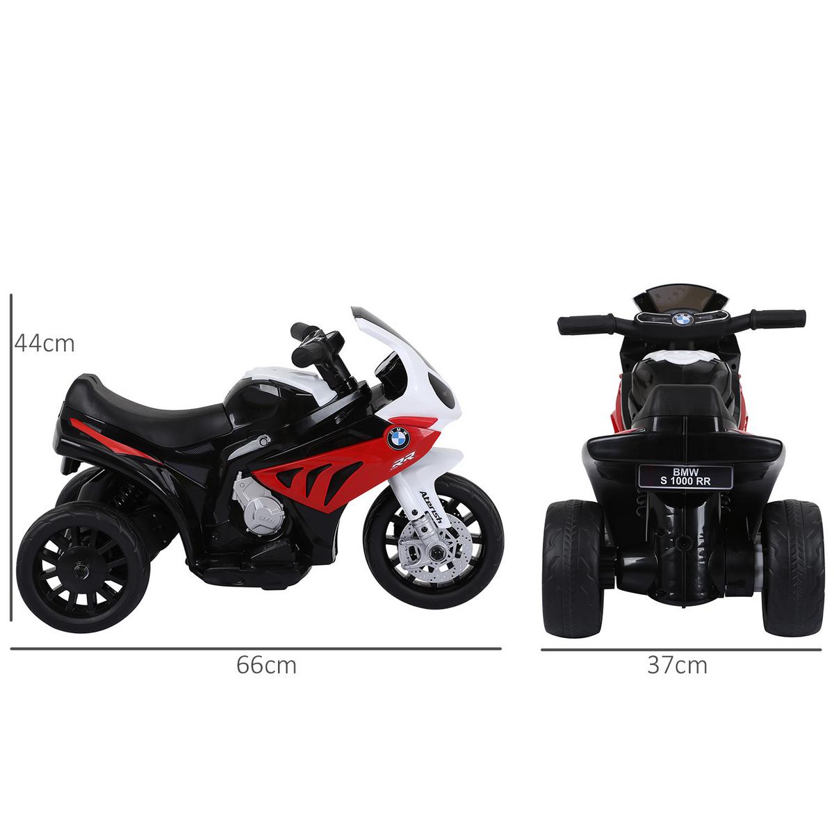 ELEKTRO Kindermotorrad Dreirad Kinderfahrzeug Lizenziert von BMW 18-36 Monate - Rot, Kunststoff (66/37/44cm) - HOMCOM