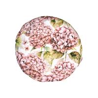 KISSENHÜLLE Rund Landlust-Hortensie burgundy-rose 40 cm Ø - Hellrosa/Dunkelrosa, Textil (40/40cm) - beties Heimtextil