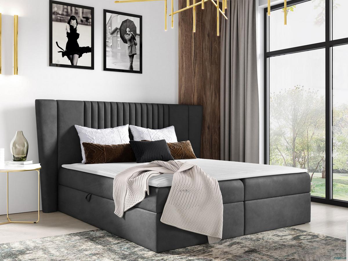 BOXBETT Spark - H3 - Anthrazit, Holz (120/200cm) - MIRJAN24