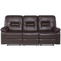 3-SITZER-SOFA Kunstleder Braun Bergen - Dunkelbraun, Kunststoff/Textil (204/101/73cm) - Beliani