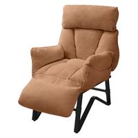 SESSEL mit Liegefunktion Braun Leinenbezug Relaxsessel verstellbar für Wohnzimmer - Schwarz/Braun, Textil/Metall (85/102/82cm) - ML-DESIGN