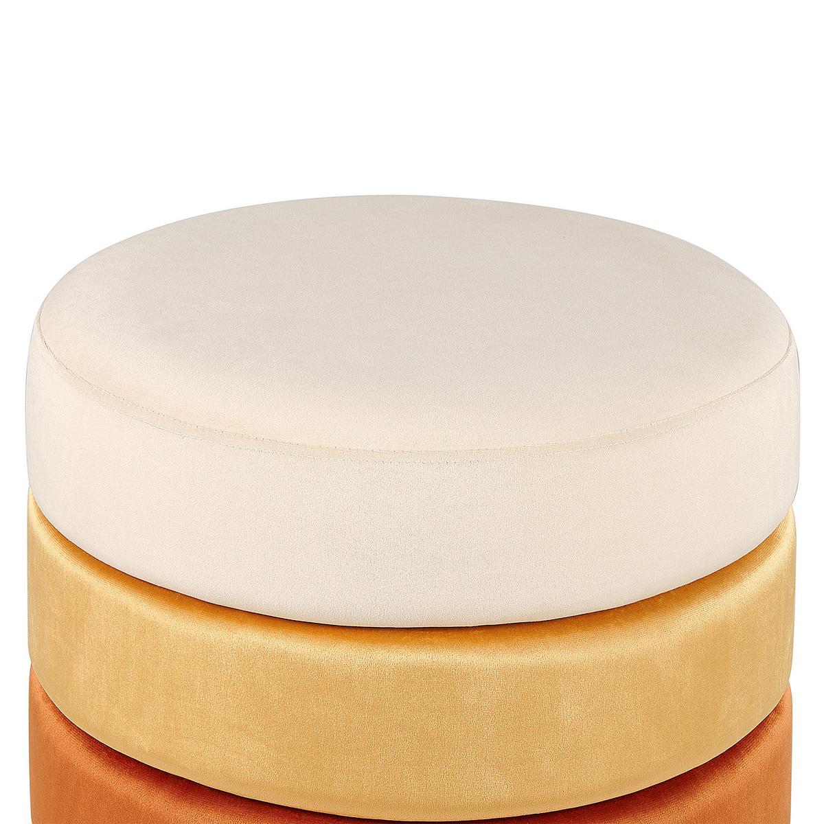 POUF Louin 48/48/41 cm - Orange, Textil (48/41/48cm) - Beliani