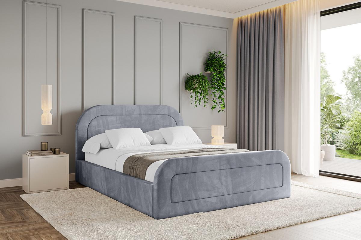 POLSTERBETT mit Bettkasten, Fußteil und Lattenrost, Boxbett mit Matratze H3/H4 - LERAY-Z 120x200 Grau - Grau, Holzwerkstoff/Textil (120/200cm) - ALTDECOR