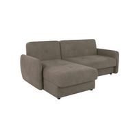ECKSOFA Lupo Dunkelbeige Mikrofaser - Beige/Schwarz, Holz/Kunststoff (232/147cm) - S-Style Möbel