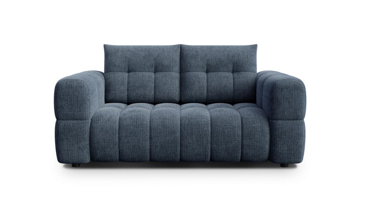 SOFA CLOUDI 2-Sitzer, marineblau - Blau/Schwarz, Holz/Textil (181/89/104cm) - Wozimo