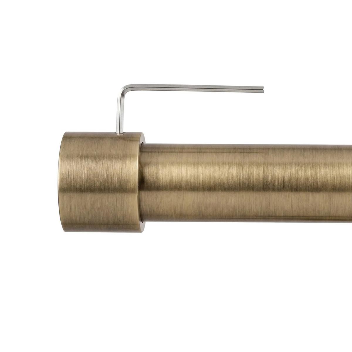 GARDINENSTANGE auf Maß 1-lauf Wandmontage Kappe 240cm - Messingfarben, Metall (240cm) - Deco-Raum