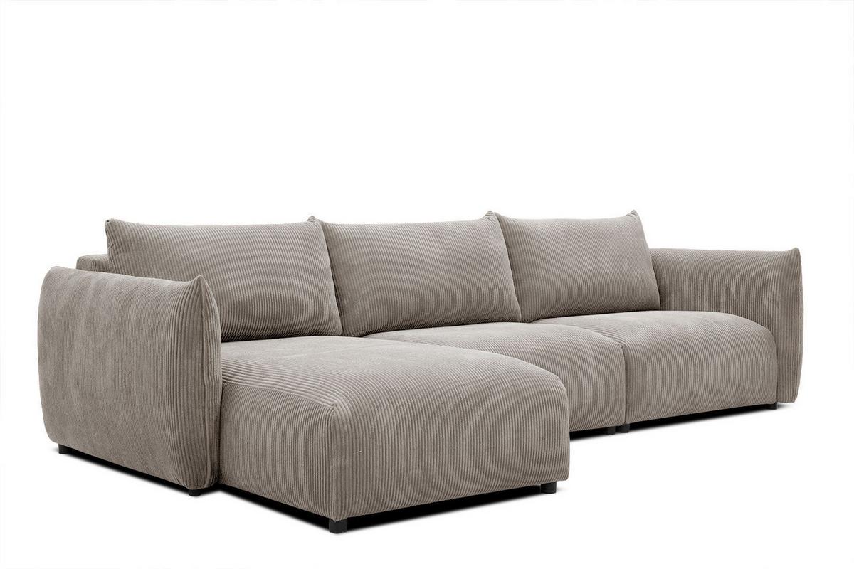 ECKSOFA TAUER 5-Sitzer, taupe - Taupe/Schwarz, Holzwerkstoff/Kunststoff (173/294cm) - Wozimo