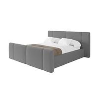 POLSTERBETT mit Bettkasten, Fußteil und Lattenrost, Bett mit Matratze H3/H4 - RIVO-Z 180x200 Grau - Greige, Holzwerkstoff/Textil (180/200cm) - ALTDECOR