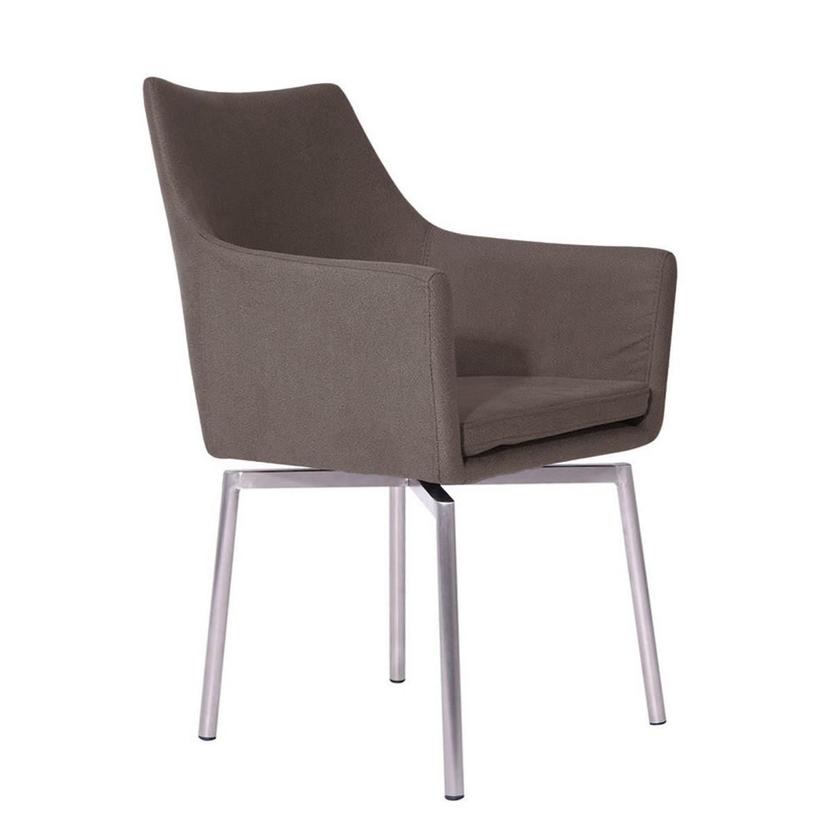 STUHL CALI Grau Microfaser Drehbar (180°) - Taupe/Grau, Textil (56/88.5/61cm) - KAWOLA