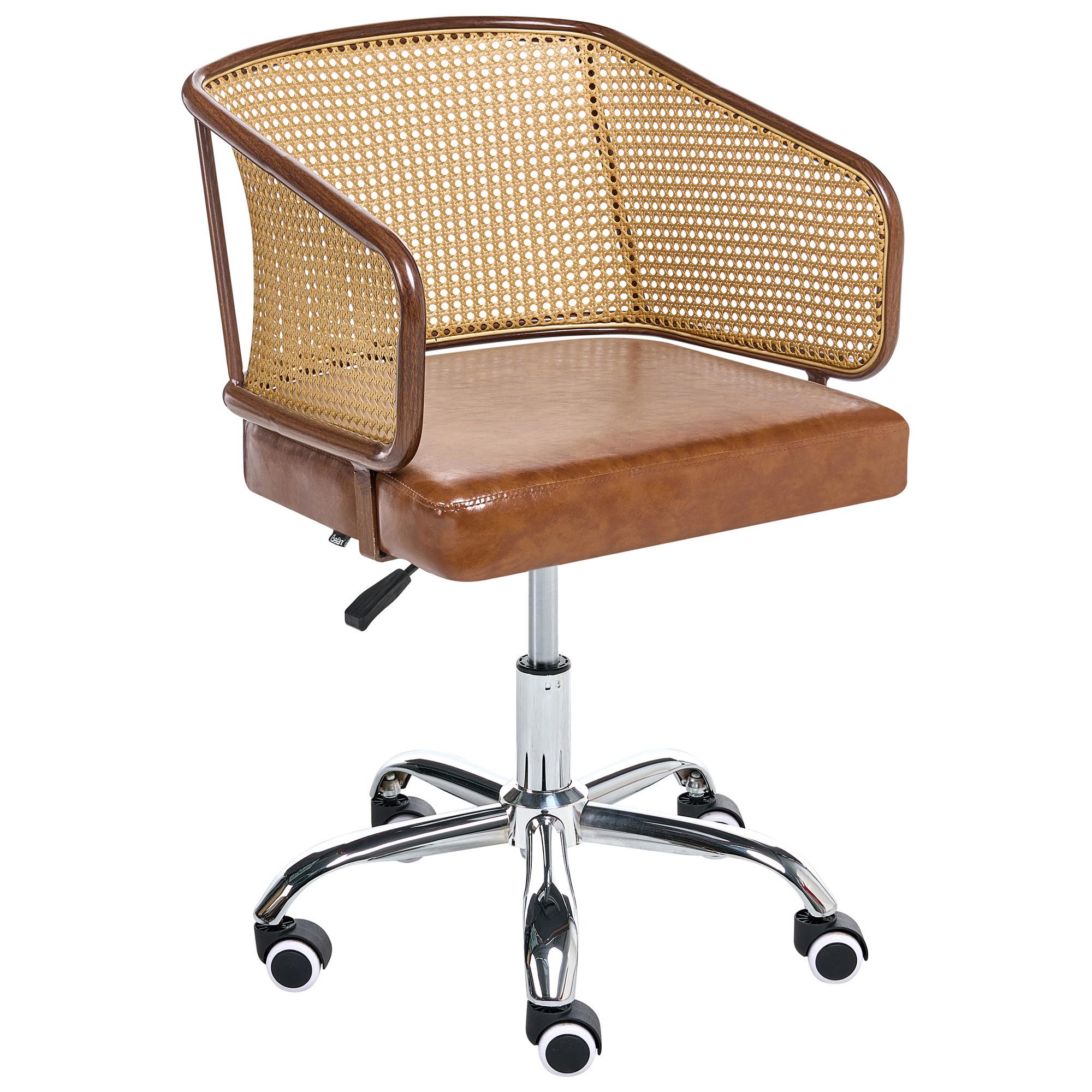 SCHREIBTISCHSTUHL Kunstleder Braun Tucson - Braun, Kunststoff (50/75/50cm) - Beliani