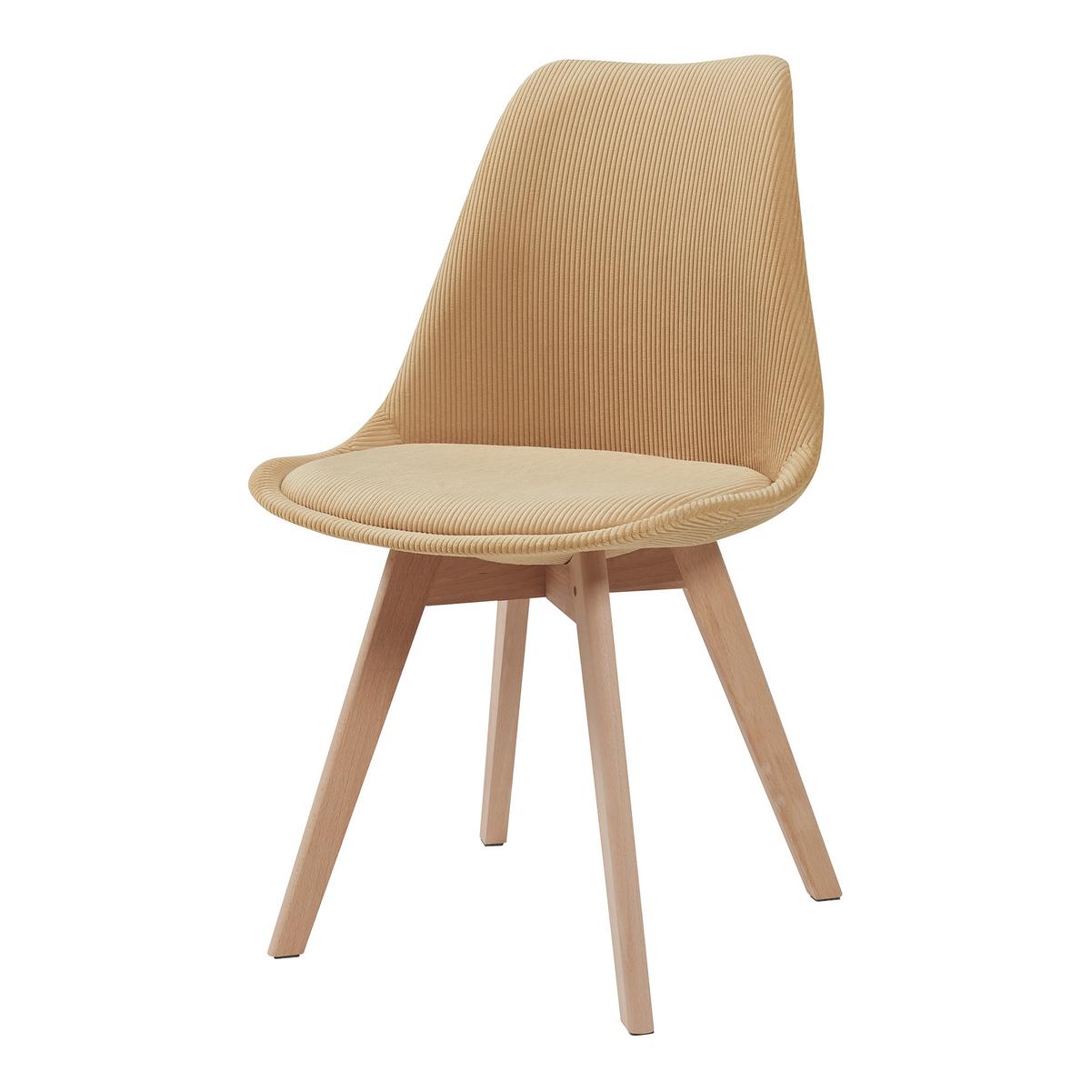 ESSZIMMERSTUHL-SET 2 TLG. Fläten - Gelb/Naturfarben, Holz/Kunststoff (49/82/54cm) - [en.casa]