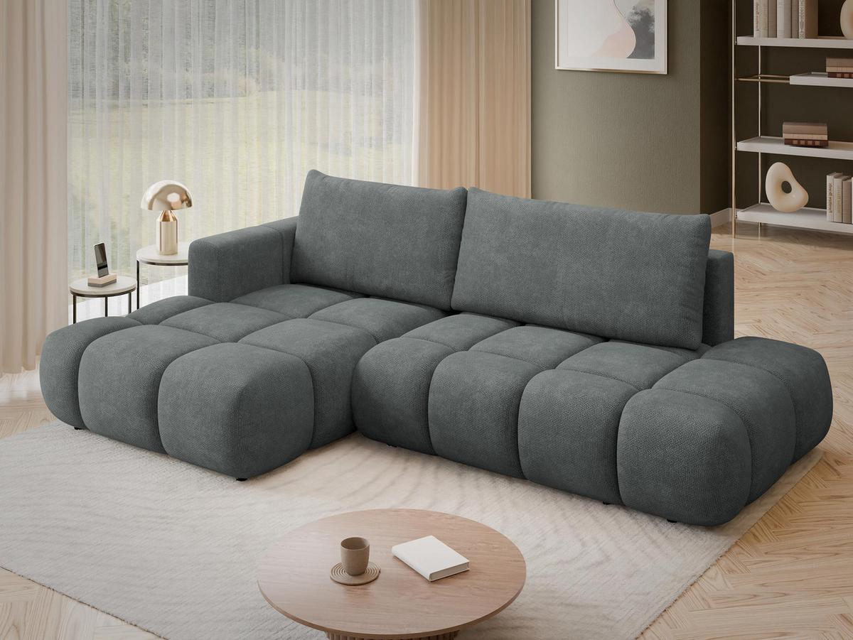 ECKSOFA Soffi, Seite: Links - Graphitfarben/Schwarz, Holz/Kunststoff (283/166cm) - MIRJAN24