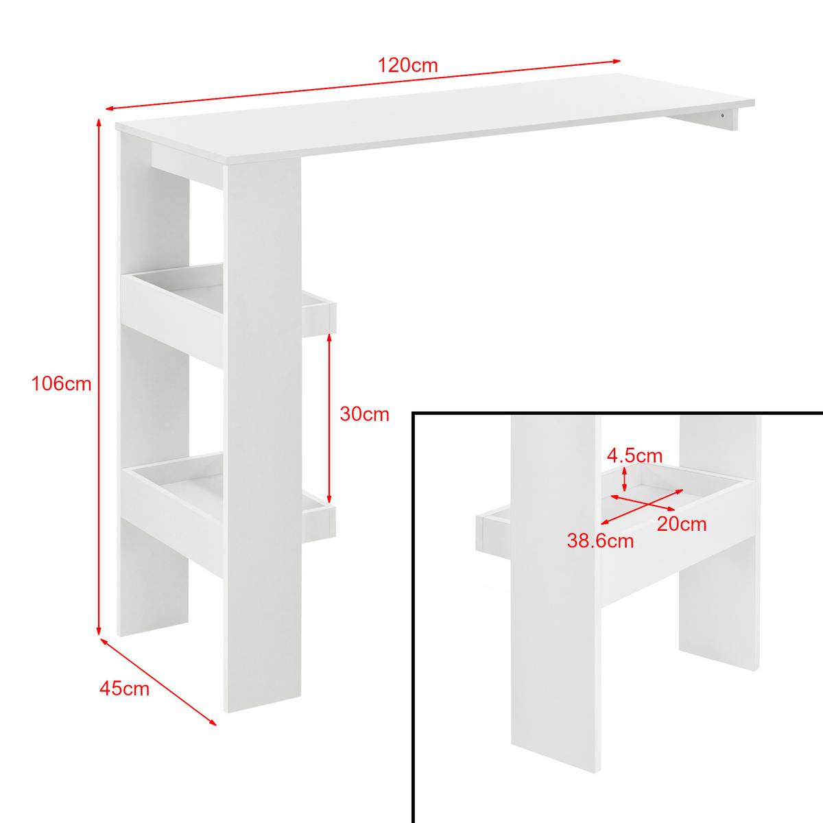 BARTISCH Bromölla - Weiß, Holzwerkstoff (45/120/106cm) - [en.casa]