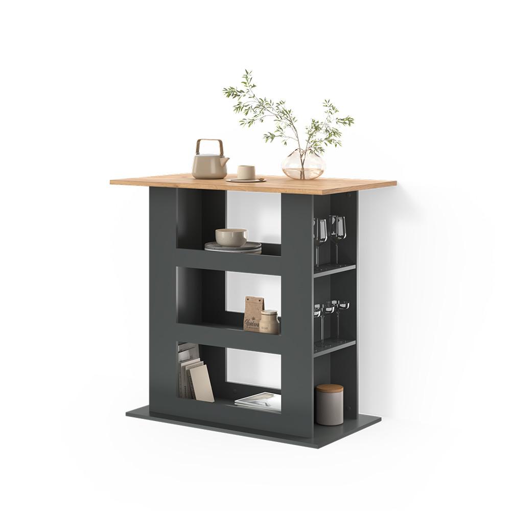BARTISCH Regusa Goldkraft Eiche/Anthrazit 110 x 65 cm - Honigeiche/Anthrazit, Holzwerkstoff (65/110/106cm) - Livinity®
