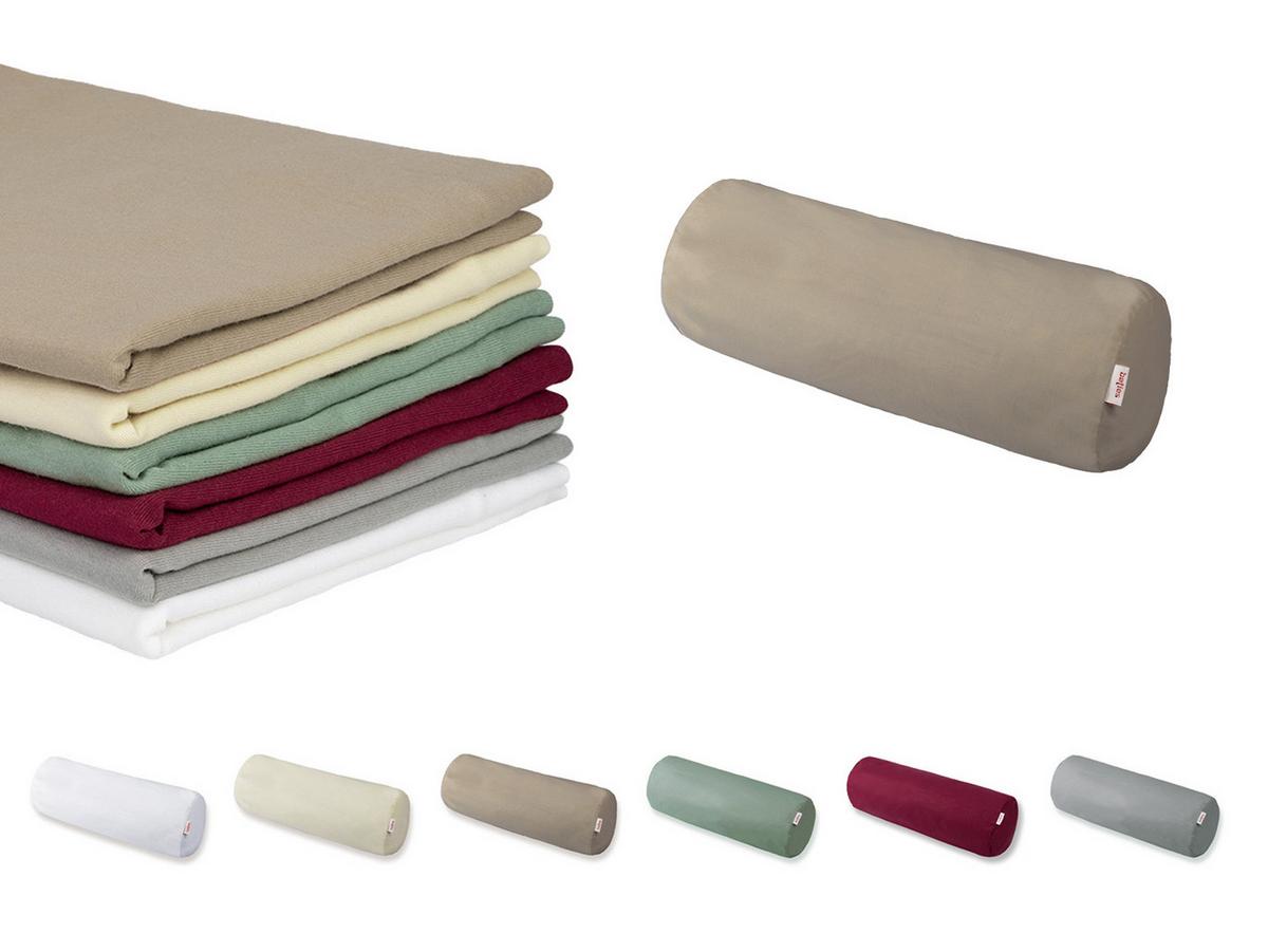 NACKENROLLENBEZUG BasicSoft pur-weiß 100% Baumwoll-Jersey 15/40 cm - Weiß, Textil (15/40cm) - beties Heimtextil