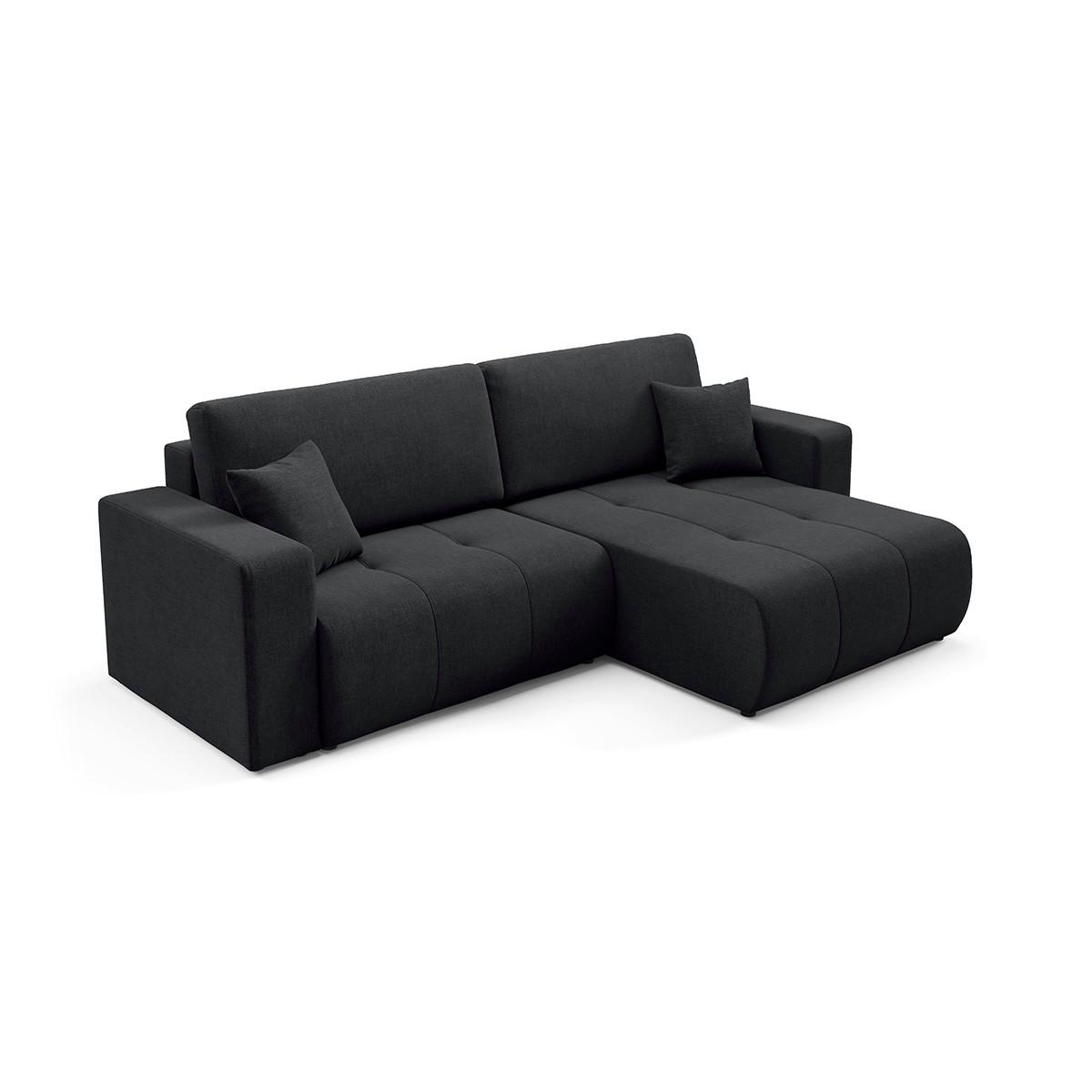 ECKSOFA Giulia 3 Sitzplätze Schwarz - Schwarz, Holz (244/149cm) - Petits-meubles