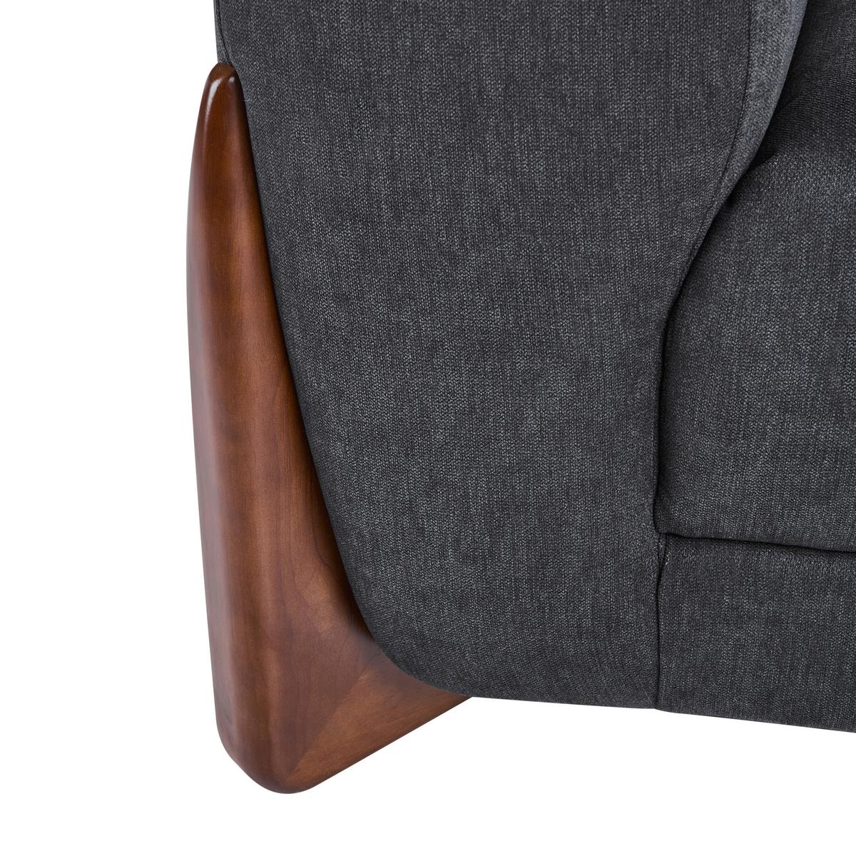 3-SITZER-SOFA Schwarz Vinliden - Schwarz/Braun, Textil (217/62/87cm) - Beliani
