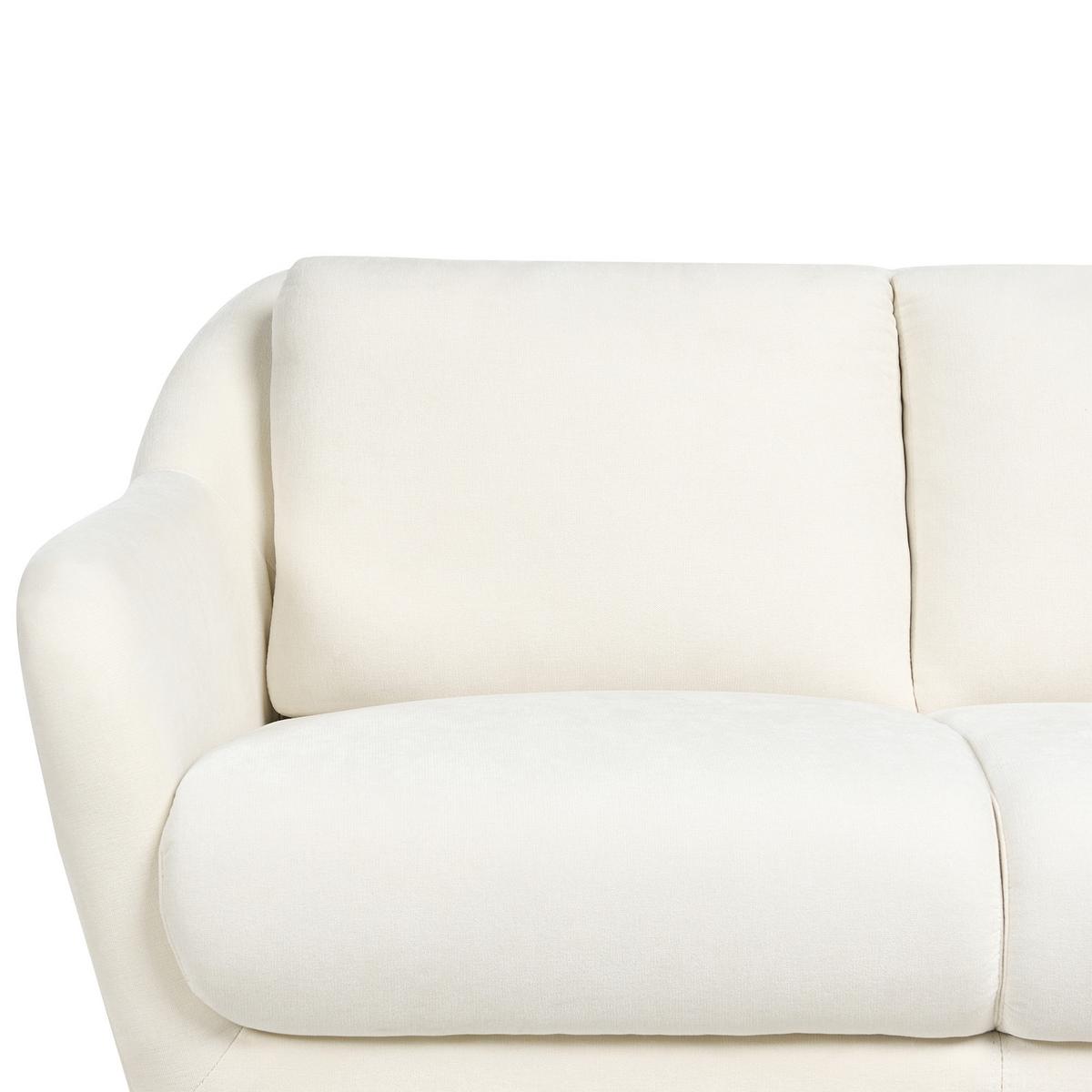 2-SITZER-SOFA Chenillegewebe Weiß Eiby - Weiß, Textil (130/80/90cm) - Beliani