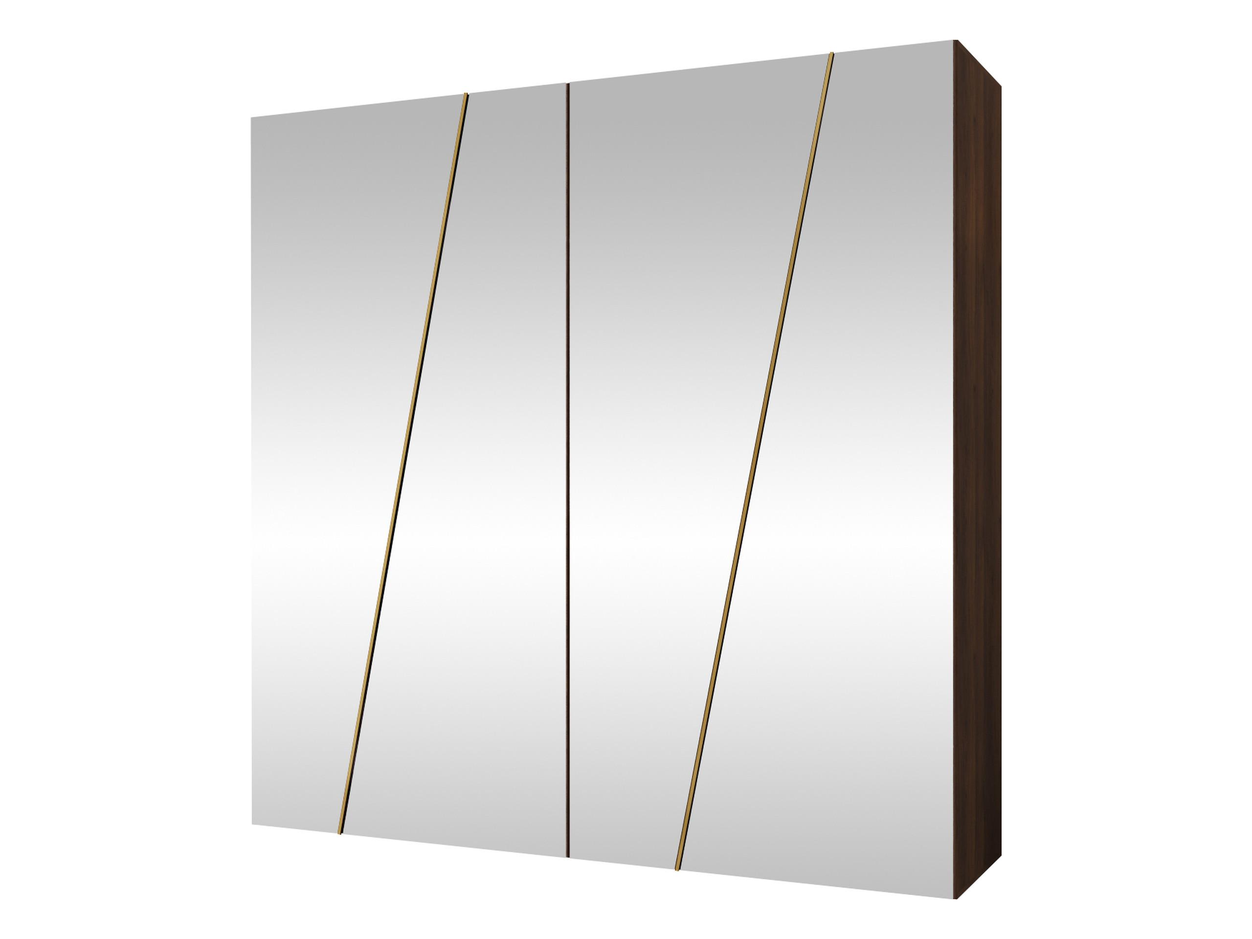 DREHTÜRENSCHRANK Zen 4L 200 cm - Goldfarben/Nussbaumfarben, Holzwerkstoff/Kunststoff (200/202/50cm) - MIRJAN24