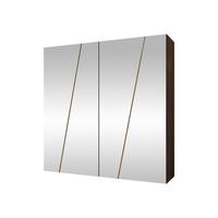 DREHTÜRENSCHRANK Zen 4L 200 cm - Goldfarben/Nussbaumfarben, Holzwerkstoff/Kunststoff (200/202/50cm) - MIRJAN24