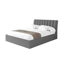 POLSTERBETT mit Bettkasten und Lattenrost, Bett mit Matratze H3/H4 - ILAN 140x200 Grau - Schieferfarben, Holzwerkstoff/Textil (140/200cm) - ALTDECOR