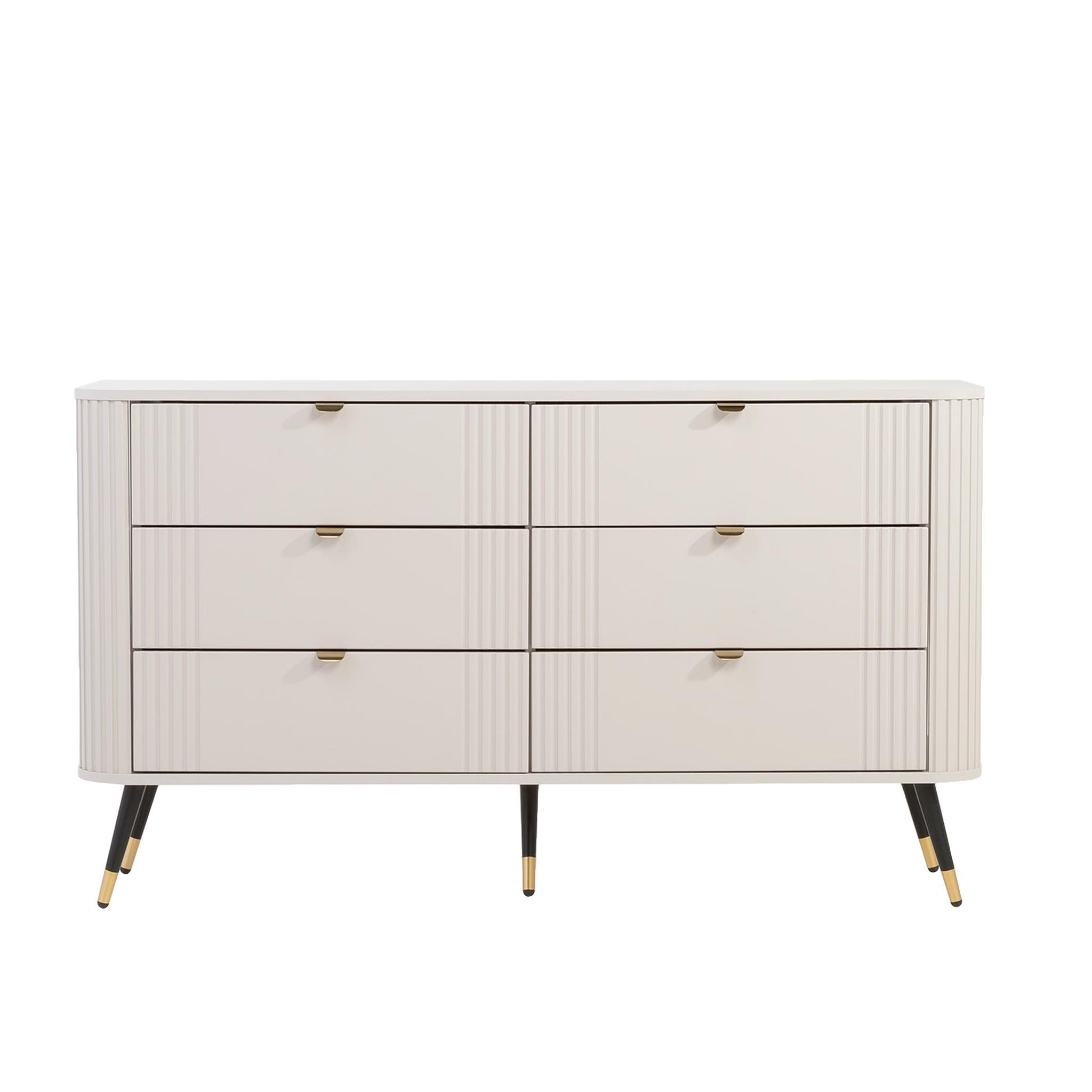 KOMMODE AURA mit Schubladen auf Füßen - Beige, Holzwerkstoff (138/80/40cm) - Idohome