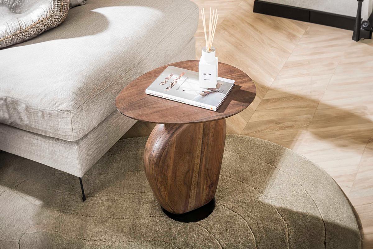 BEISTELLTISCH MINOTA Braun Akazie - Braun, Akazienholz/Holz (36/45/50cm) - KAWOLA